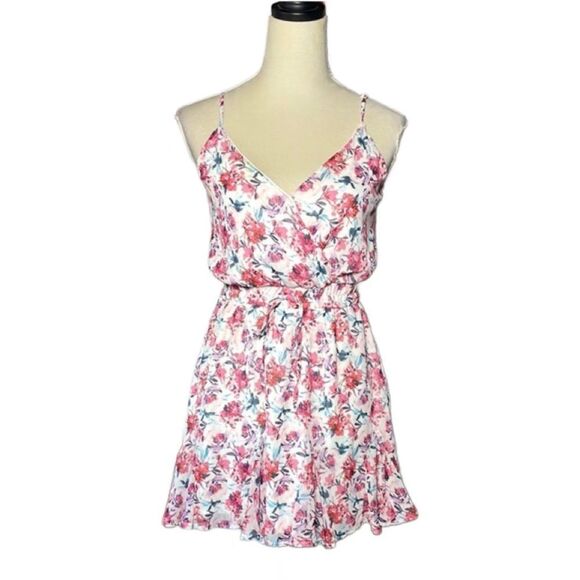 Francesca’s Multicolored Floral Fit & Flare Mini Dress w/Ruffles (XS) - Picture 1 of 16